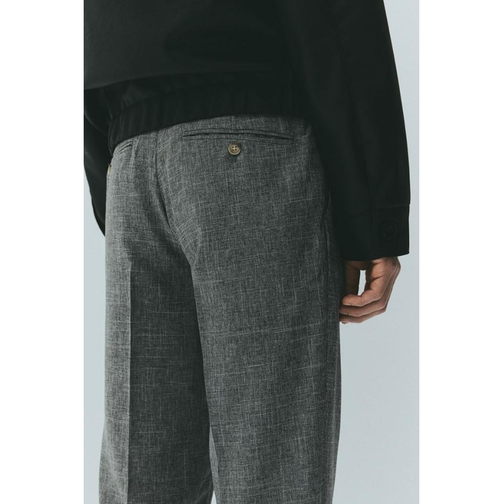 Брюки HM Suit Regular Fit Серый Меланж