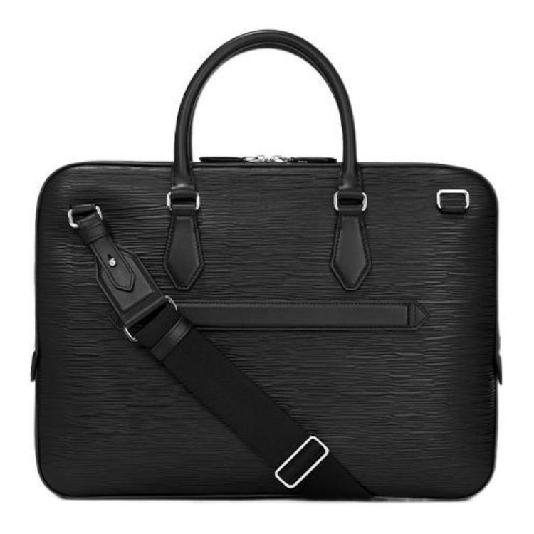 Montblanc Meisterstück 4810 Шестиугольная Белая Звезда Молния Кожаный Портфель Мужской Портфель Черный 130912