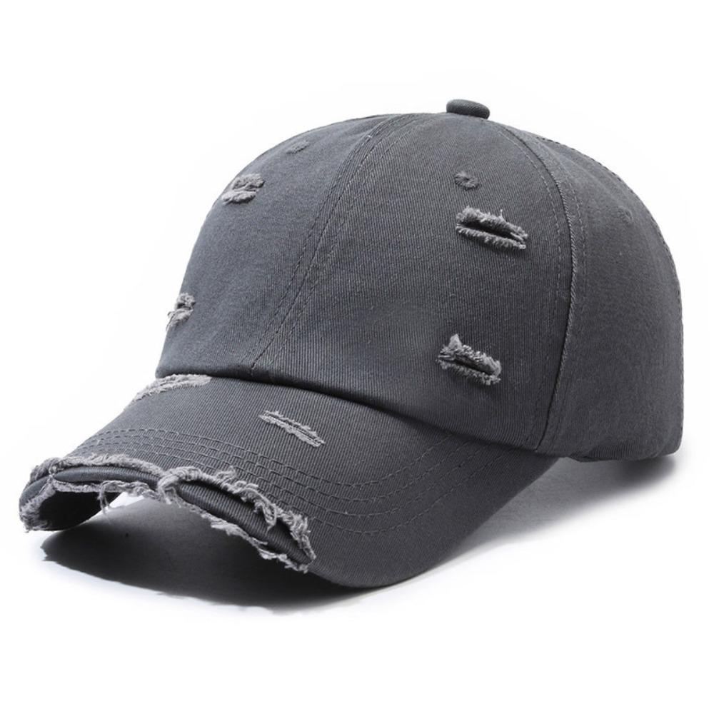 Broken Hole Baseball Cap Hip-hop Washed Cotton Baseball Hats  For Man Women Outdoor Sports