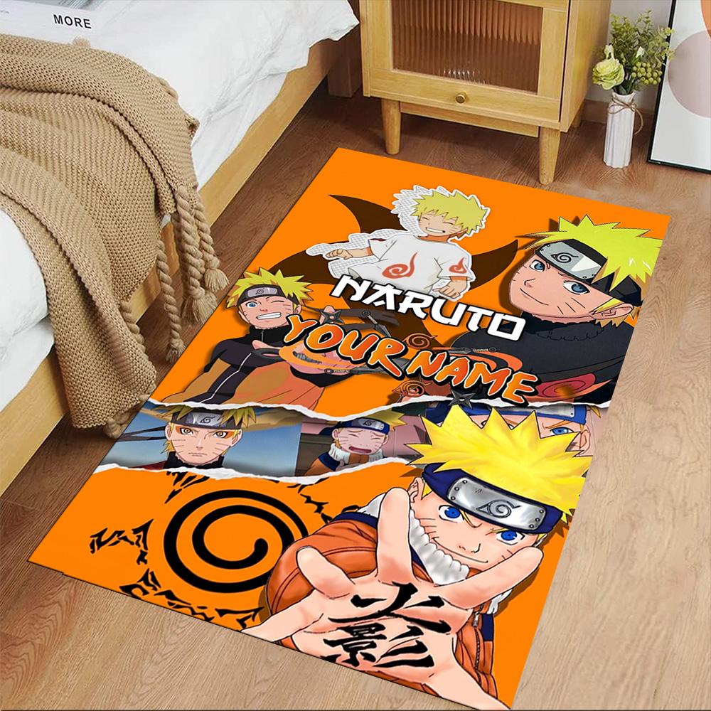 Naruto Character Personalized Name Area Rug Perfect for Foyer Entryway Bedrooms Game Room Anti-slip Rug Office home decor