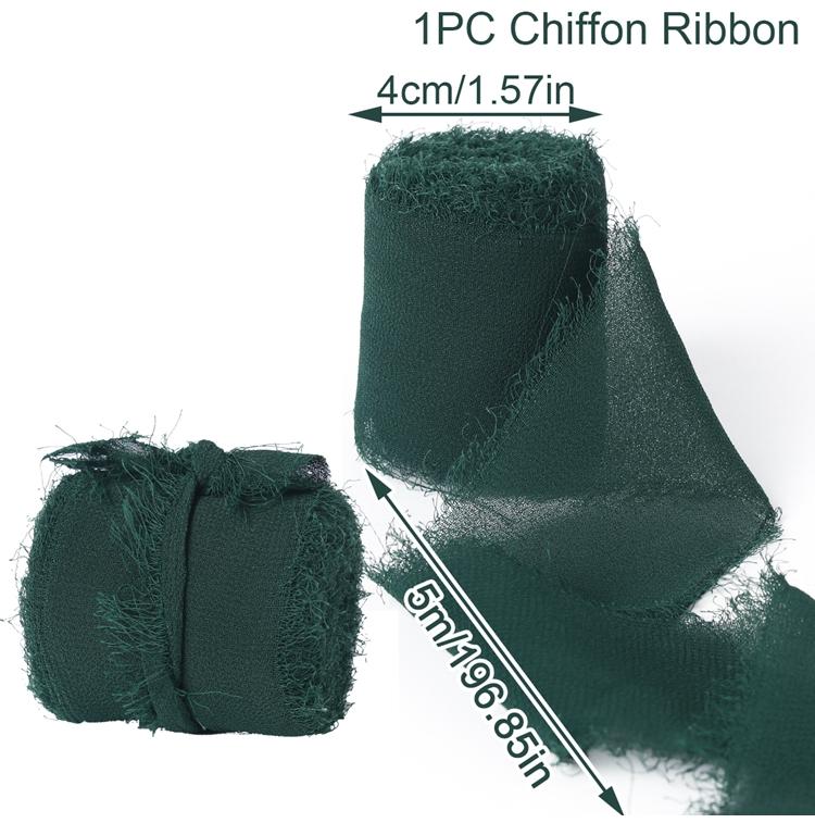 4CM*5M Handmade Frayed Edged Satin Chiffon Silk Ribbon For Wedding Invitation Wrapping Bouquets Birthday Party Decorations Gifts