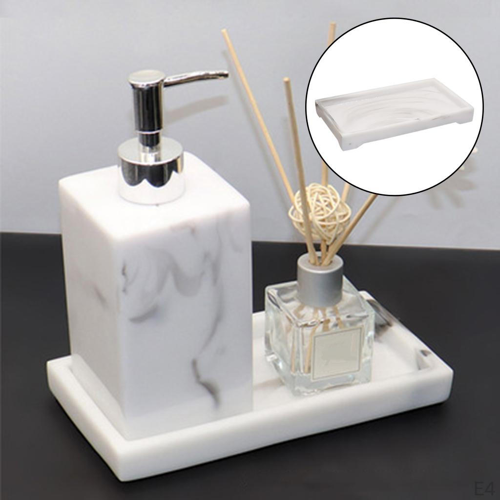 Elegant Marble Resin Bathtub Tray with Support Stand