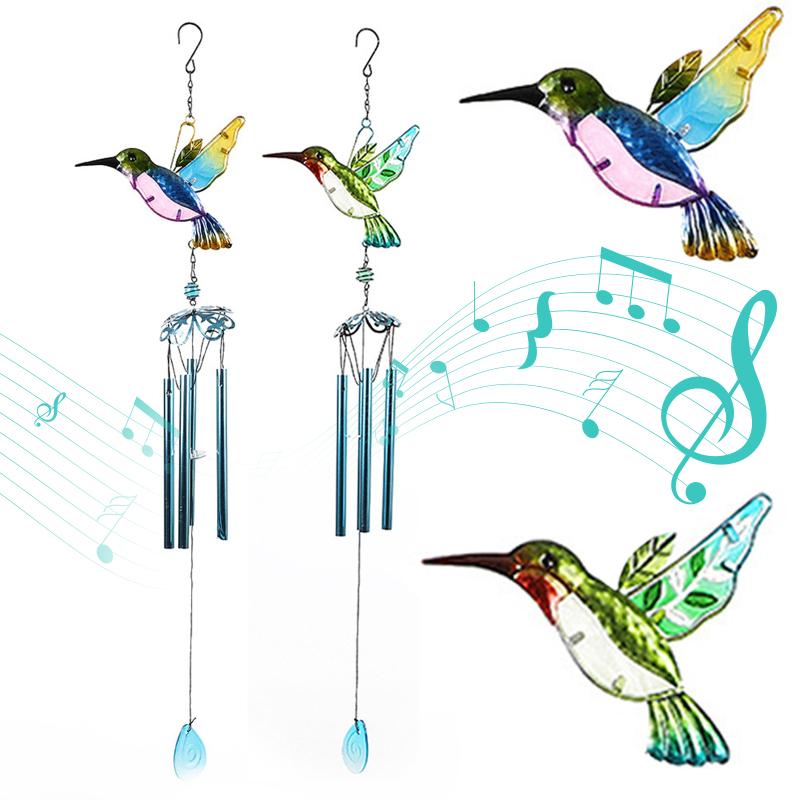 2 шт. подвесной кулон «Колибри Стрекоза» с алюминиевыми трубками для сада, патио, двора, 2 шт.