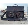 Men Black Vintage Leather Briefcase Bag Laptop Travel Messenger Bag Business