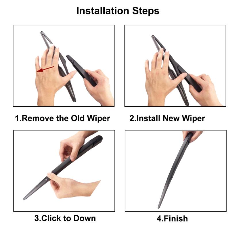 Rear Wiper Arm with Blade Black V20-1965 8 220 830 Car Rear Windshield Wiper Kit Fit for BMW WABM003