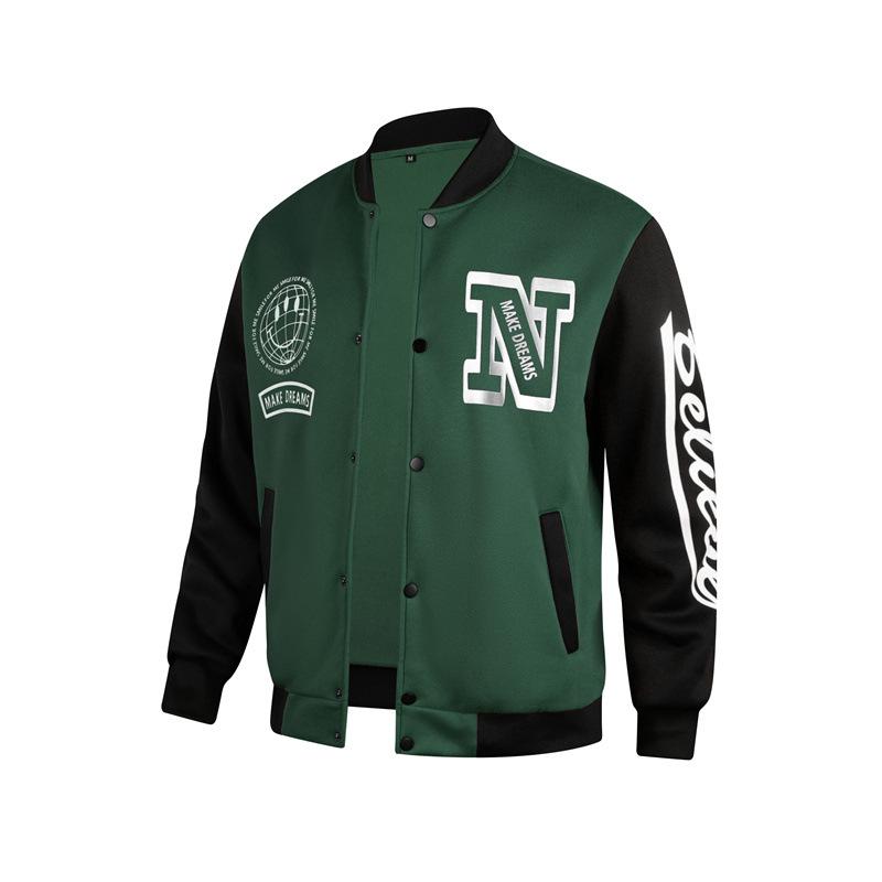 Весенняя вязаная куртка-косуха с принтом и цветовой блокировкой для мужчин, для активного отдыха и спорта.