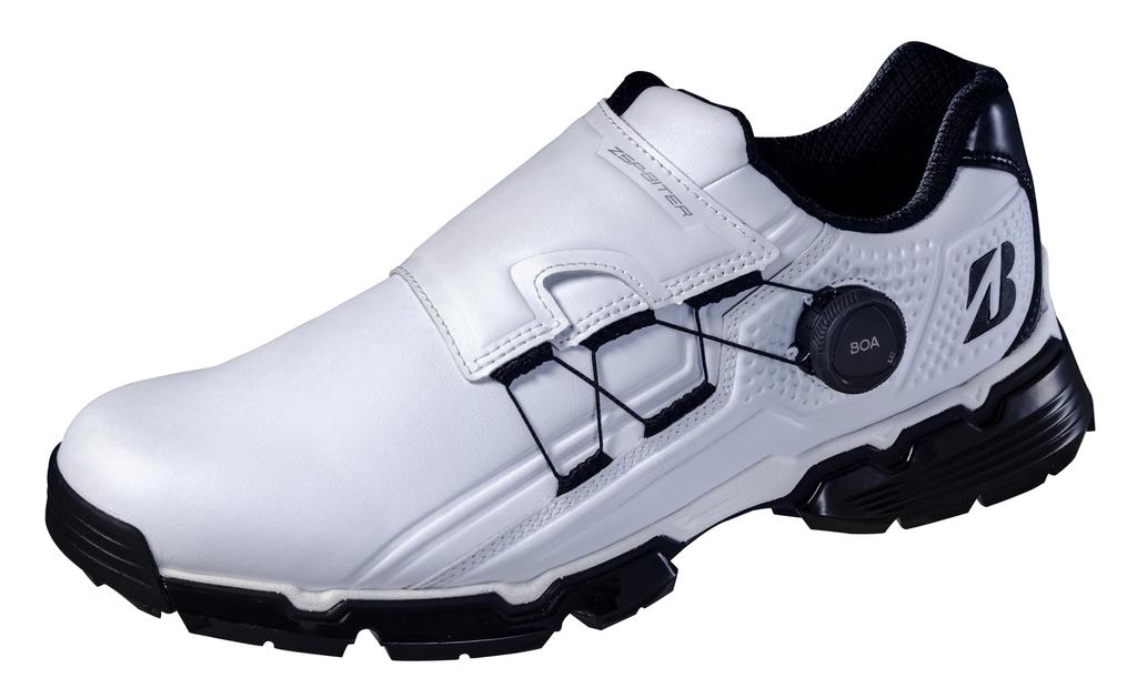 Bridgestone Golf Zero Spike BIATAR Tour SH2401 Golf Size 3E Men's Shoes, White/Black, 26.5 Cm,