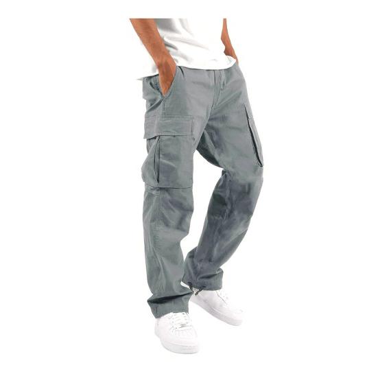 Мужские брюки-карго с несколькими карманами, эластичным поясом на шнурке, регулируемыми штанинами, свободные однотонные длинные шаровары для занятий спортом и отдыха на открытом воздухе