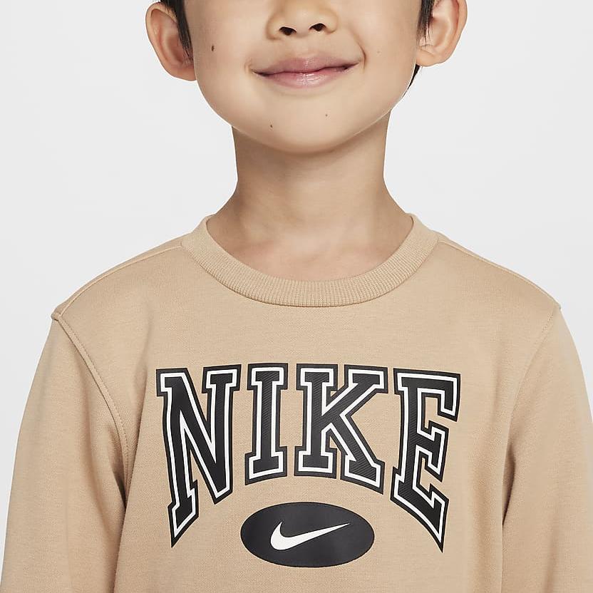 Nike Повседневная спортивная одежда Основные вещи для игрового дня Логотип бренда Буквы С подкладкой из флиса Топ с круглым вырезом Удобные мягкие длинные брюки IB2541-200
