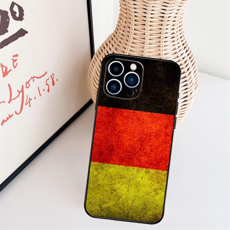 Чехол-бампер с флагом Германии для iPhone 14 Pro 11 16 15 Pro Max 12 13 Mini Plus XS X XR Funda