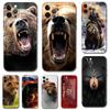 The Flag of Russia Bear Phone Case for Iphone 5 5s 2020se 6 6s 7 8 Plus X 10 XR XS 11 12 13 Mini Pro MAX Black Tpu Back Cover
