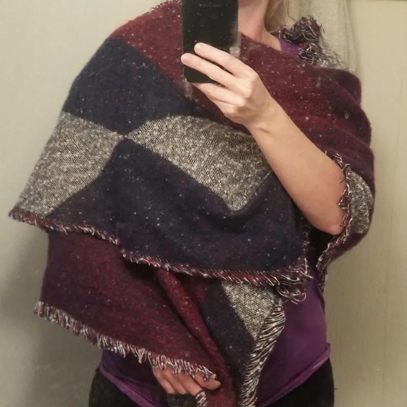 Женские зимние толстые теплые пашминовые столы шарфы шаль накидки