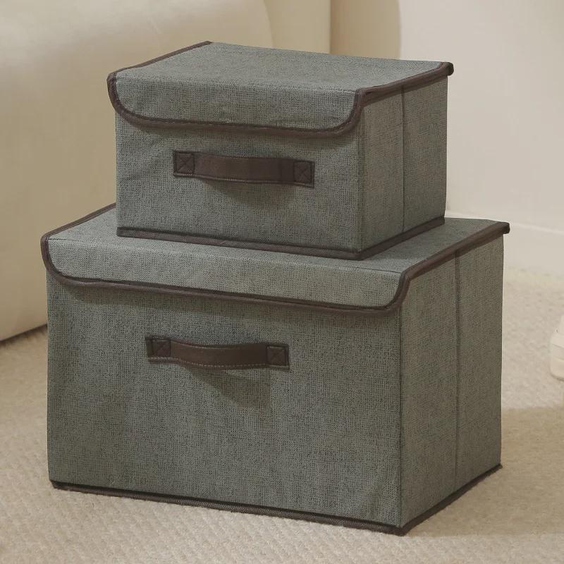 Foldable Dustproof Clothing Storage Box with Lid - Multifunctional Organizer for Clothes and Pants