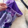 Летнее великолепное платье из органзы с цветочным принтом, женское платье на одно плечо с бантом и цветочным принтом, с высокой талией, в стиле бохо, с длинным разрезом