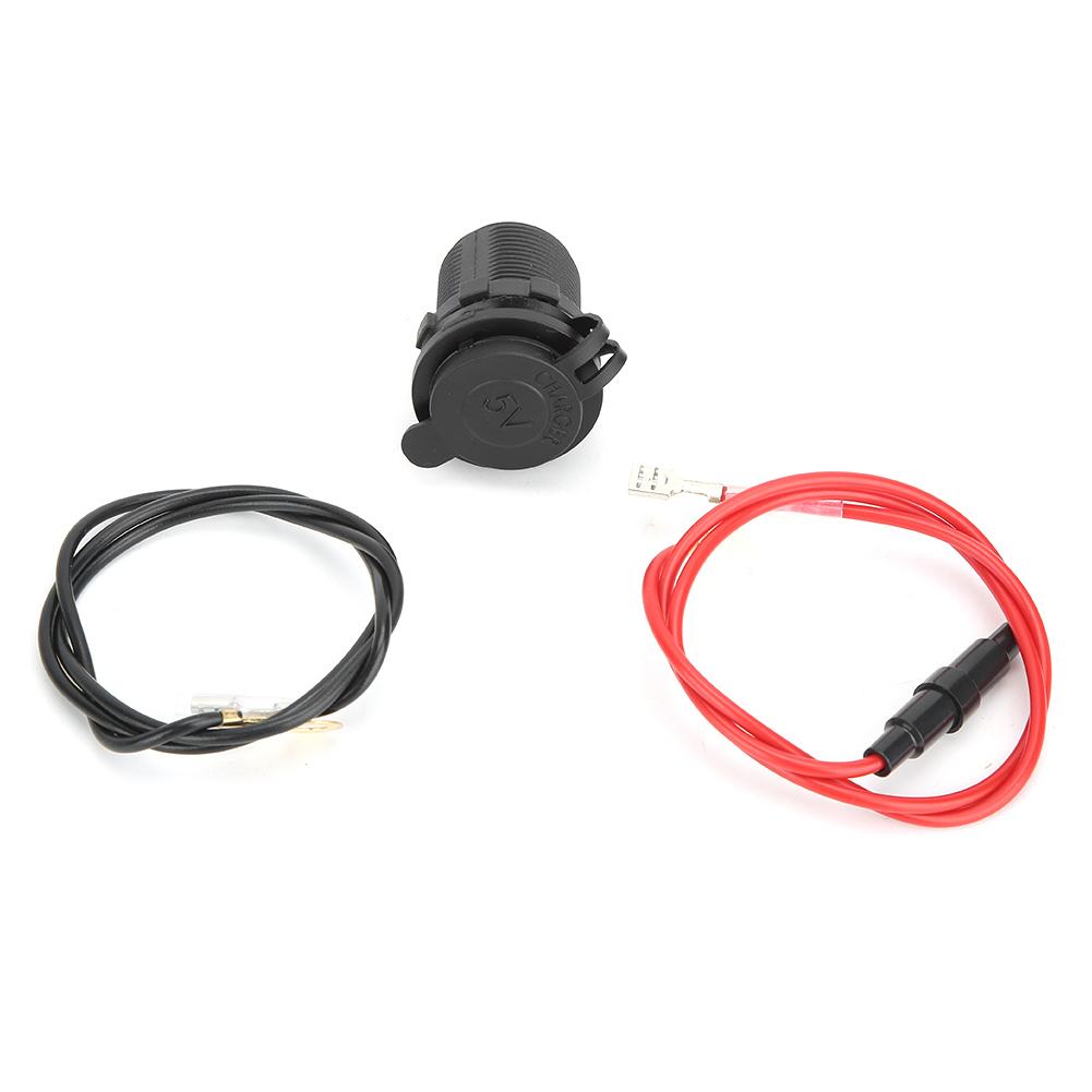 Двойной USB-порт, розетка для зарядки, с кабелем 60 см 23,6 дюйма для автомобиля 12 В 24 В, лодки, квадроцикла, зеленый