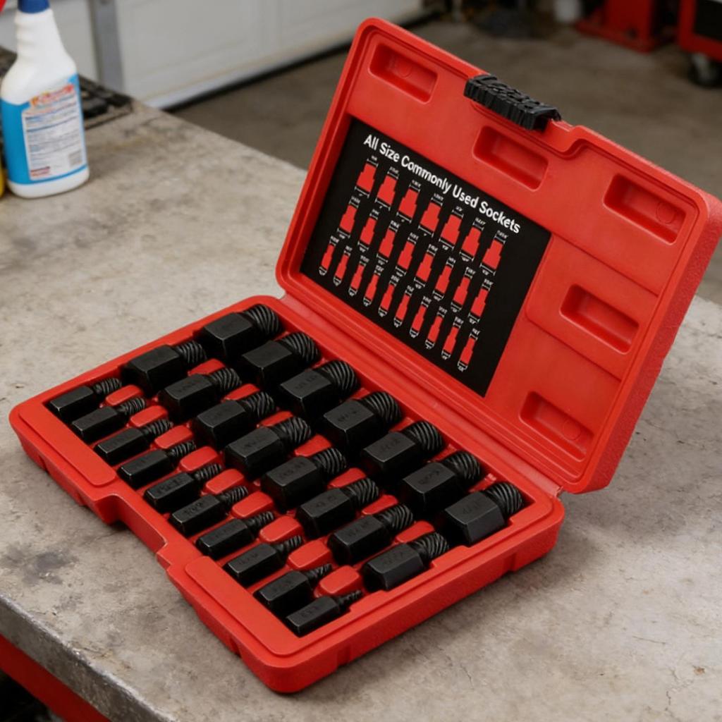 Bolt Extractor Set Easy Out Metal Heavy Duty Hand Tools 25-Piece Stripped Lug Nut Remover For Damaged Stripped Broken Screws