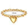 Модный простой браслет из титановой стали 304 в форме сердца с сердечком и пряжкой