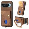 For Google Pixel 9 Pro XL Wrist Strap Card Slot Wallet Phone Case For Google 8 9 Pro 8A 7A 6A Leather Wallet Protective Cover
