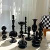 Черный стеклянный подсвечник в скандинавском стиле, украшение для стола в роскошной гостиной