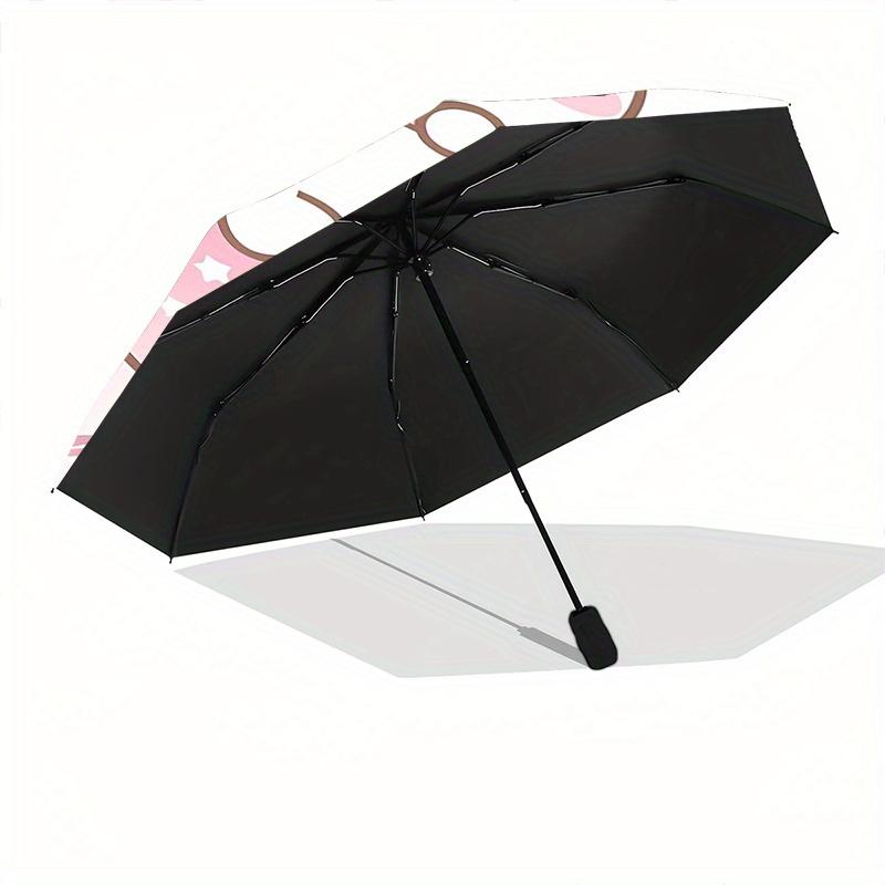 Pink Cinnamoroll Cartoon Cartoon Umbrella, Portable 3-Fold Compact Umbrella, Suitable for Camping, Hiking and Travel, Ideal Easter Birthday Gift for F