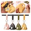 Pu Bag Keychain Solid Color Storage Small Wallet Leather Mirror Storage Small Bag Pendant Suitable For Women