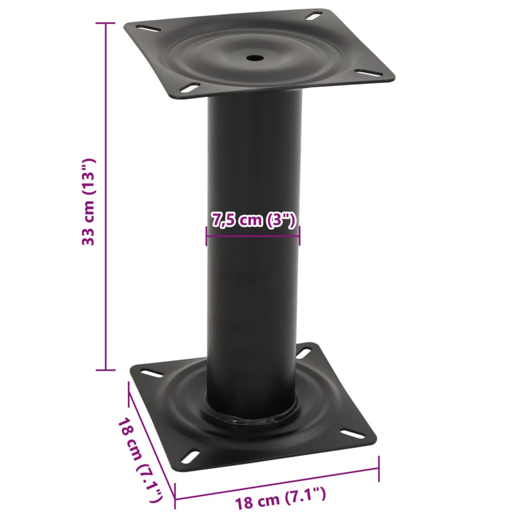 Boat Seat Base Black 33 cm Steel