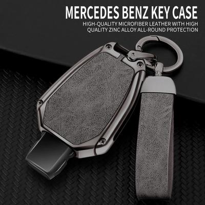 Металлический кожаный чехол для ключей автомобиля брелок для Mercedes-Benz A C E S G-Class GLC CLE CLA GLB GLK GLS W177 W205 W212 W213 W222 X167 AMG