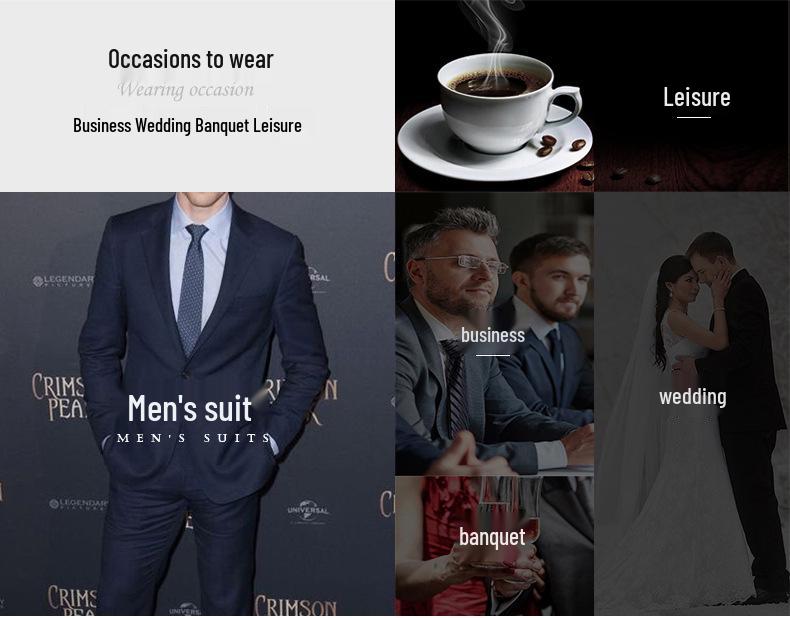 Мужской приталенный костюм в корейском стиле - Формальный деловой наряд-тройка для жениха или свидетеля