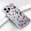 Роскошный чехол с узором из вишни и бриллиантами для iPhone 17 Pro Max Мягкий силиконовый чехол из ТПУ для iPhone 16 15 14 13 Pro Max