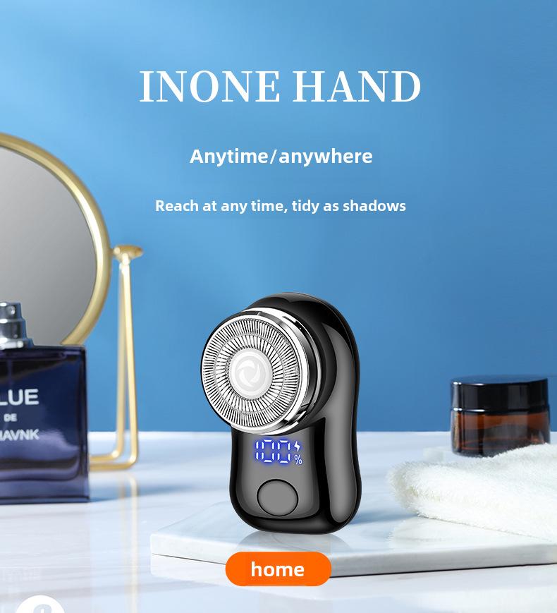 Модернизированная портативная бесшумная мини-электробритва - двойное кольцевое лезвие для мужчин