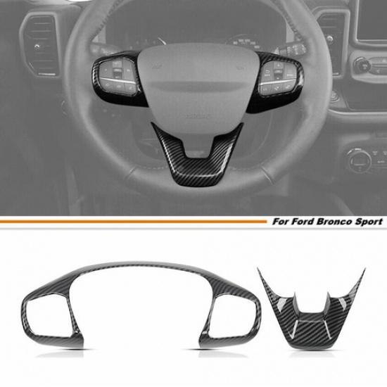 Car Steering Wheel Cover Trim For Ford Bronco Sport -2024 Accessories Carbon