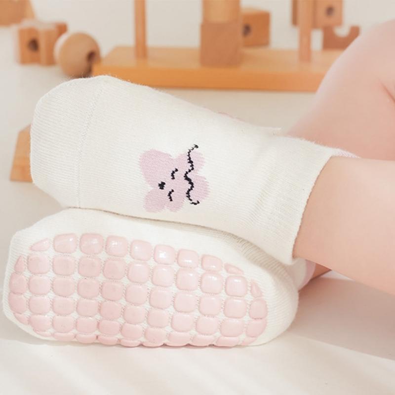 Baby Nonslip Socks Soft & Breathable Floor Socks Cotton Fabric for Toddler Learning to Walk Ages 0 to 3 Year