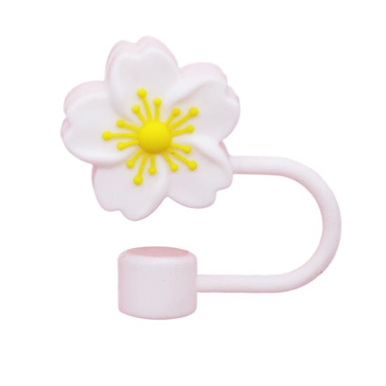 Силиконовая соломенная крышка с цветком диаметром 10 мм, милый соломенный топпер, пыленепроницаемые чехлы для соломинок, многоразовые насадки на соломинки, крышки, подарок для декора вечеринки