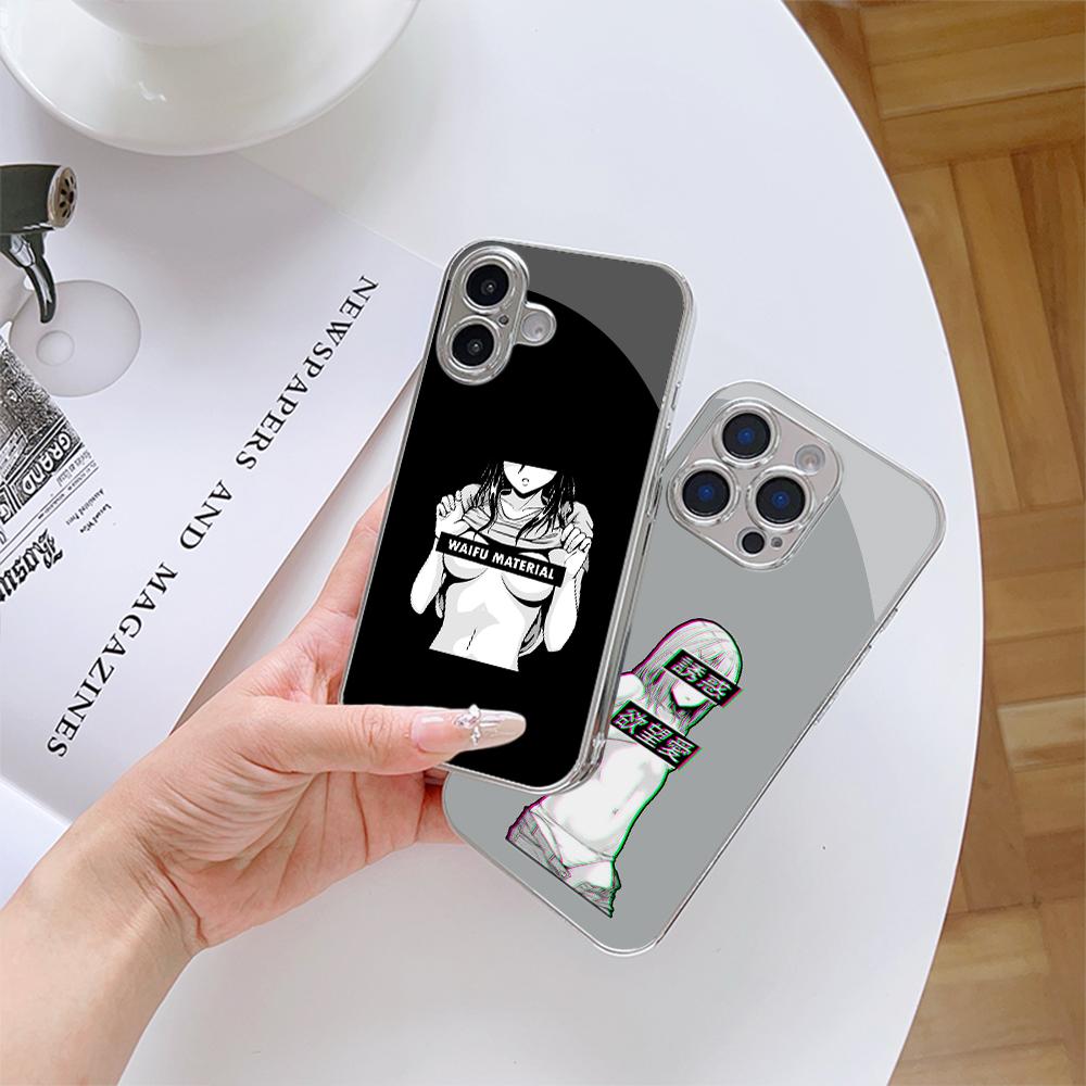 Чехол для телефона N172 Hentai Harajuku Anime Girl для iPhone 16 15 Pro Max Samsung S24 S23 A54 A35 Xiaomi Redmi Note 13 Pro с покрытием из закаленного стекла