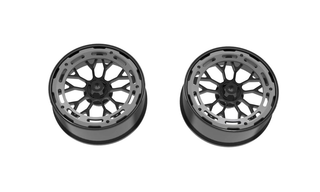 LS Studio Aluminum Wheels and Drift Tires of AL13 22MM Edge for Kyosho MRD ZERO and Scale RC Cars P.D. (Set 2) LS-WH-05 (Grey N+1) Mini-Z AWD/RWD
