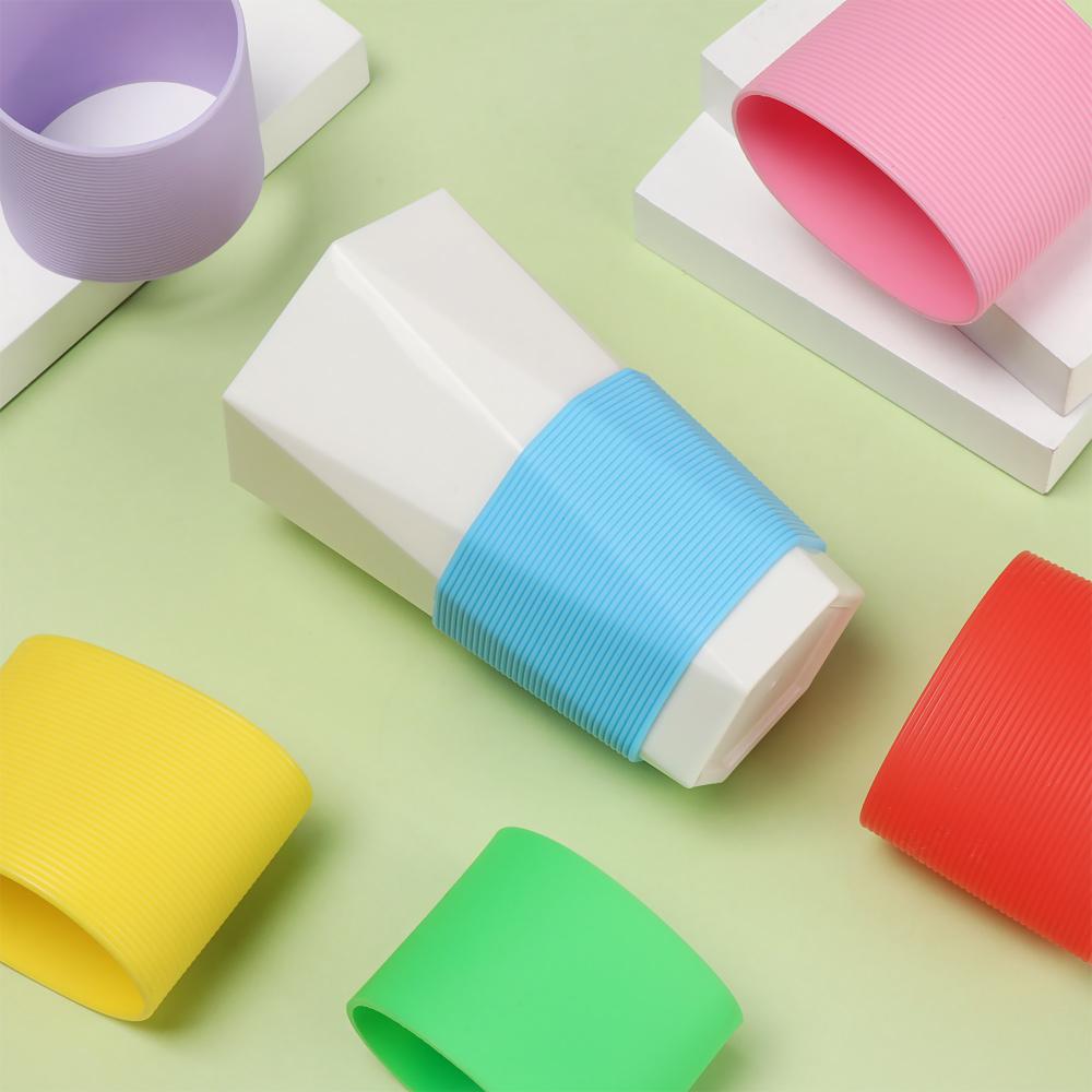 Table Mats Durable Water Cup Coasters Insulation Cup Cover Silicone Cup Sleeve Bottle Sleeves