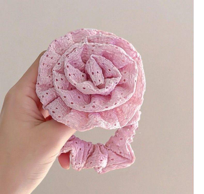 Резинка-скранч 2024 Роза: Аксессуар для волос высокого класса на осень и зиму