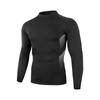 Мужские компрессионные рубашки с высоким воротом, быстросохнущий облегающий топ с длинным рукавом