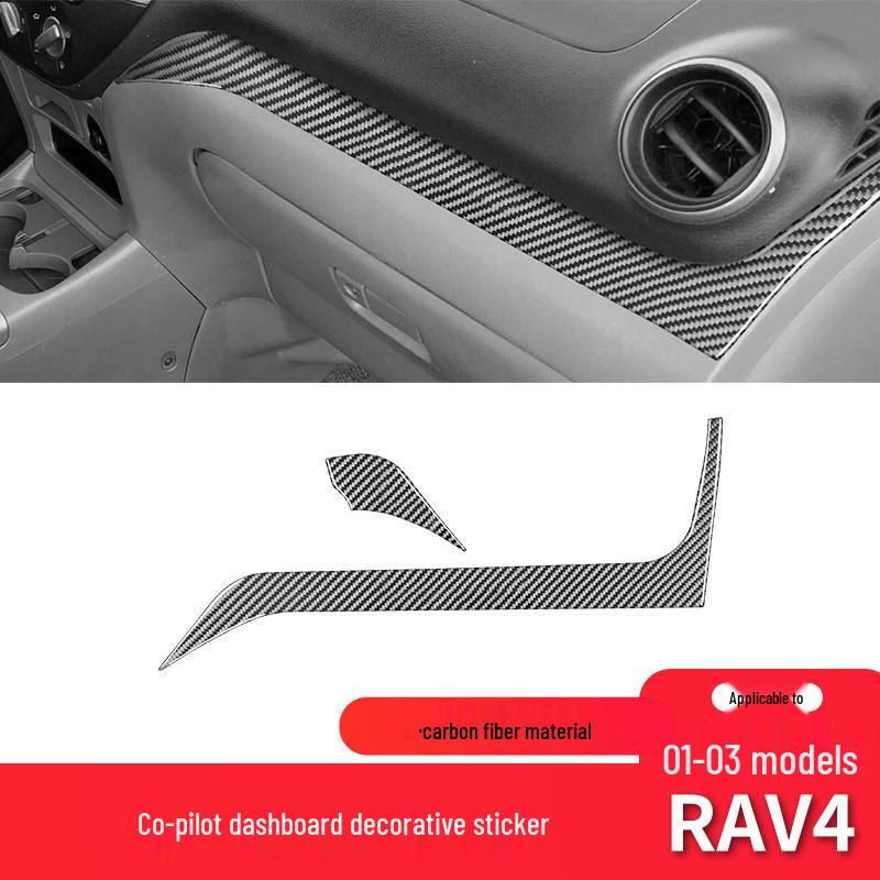 Наклейка на панель переднего пассажира из углеродного волокна для Toyota RAV4 2001-2003