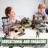 JOYFY Military Toy Set with Army Base, Vehicles Action Figures Weapon Accessories Helicopter for Kids Christmas Birthday Gift
