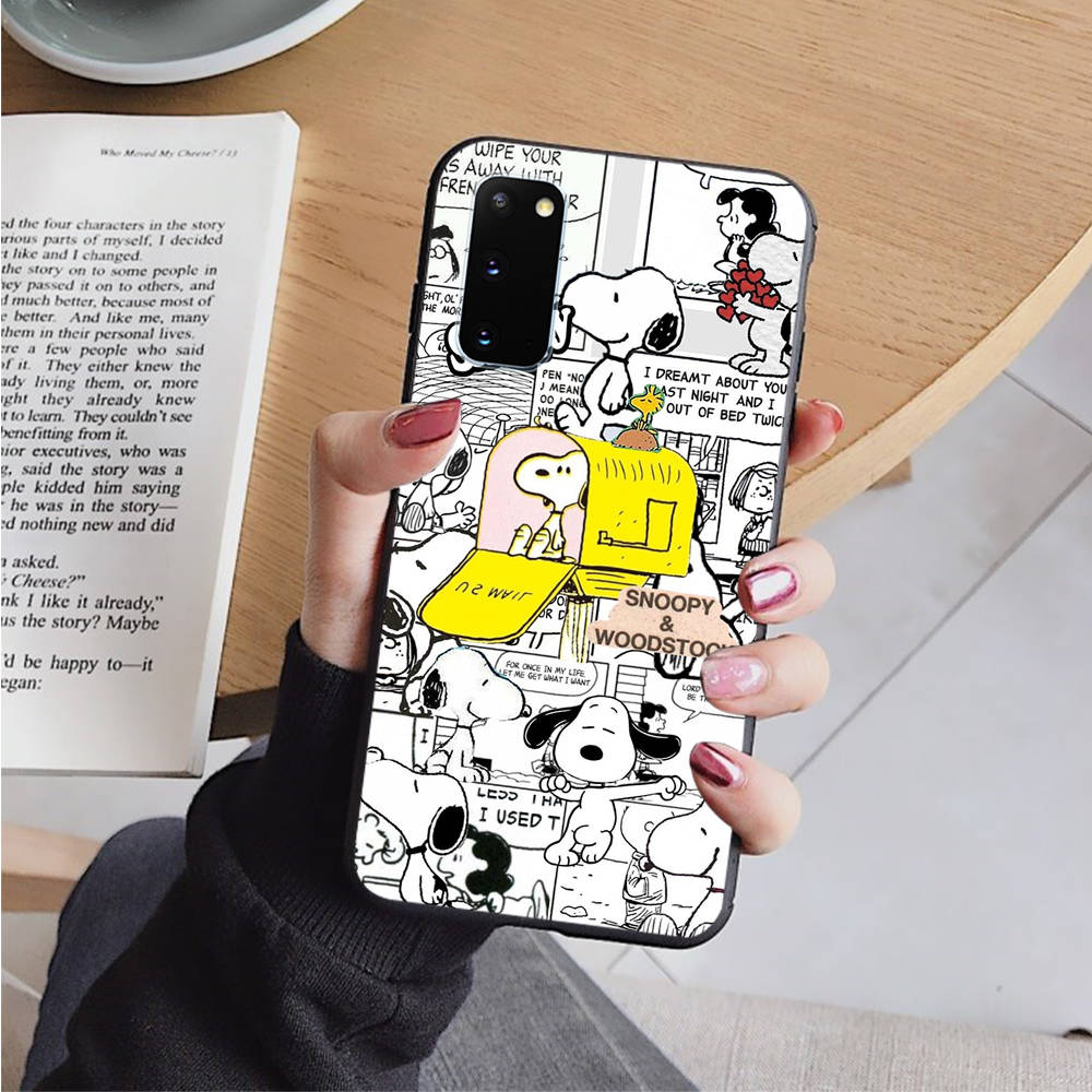 AN11 Snoopy Black Case for Xiaomi Poco X6 M5 M6 F5 F6 F1 C65 C55 C50 C51 C40 Redmi Note 7 8 14C A3X 13C 12C 11 10A 9C Pro Sofe Cover