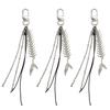 1/2/3Pcs Alloy Fishbone Keychain Pendant Tassel Rope Design Lightweight Key Chain Backpacks Cars Key Organizer Accessories