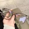 Large Frame Glasses Anti-blue Transparent Lenses Retro Classic Casual Women's Sunglasses Suitable for Daily Reading