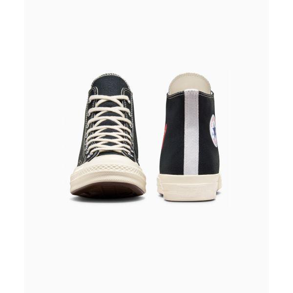 Comme des Garçons PLAY x Converse Chuck 70 High Single Heart - Черные Унисекс Кроссовки Красная Цапля A08801C