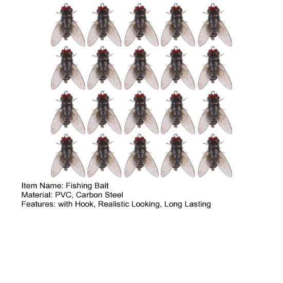 20 шт. Бионические приманки для нахлыстовой рыбалки с острым крючком, реалистичный вид, компактный дизайн, портативные искусственные приманки, поддельные приманки