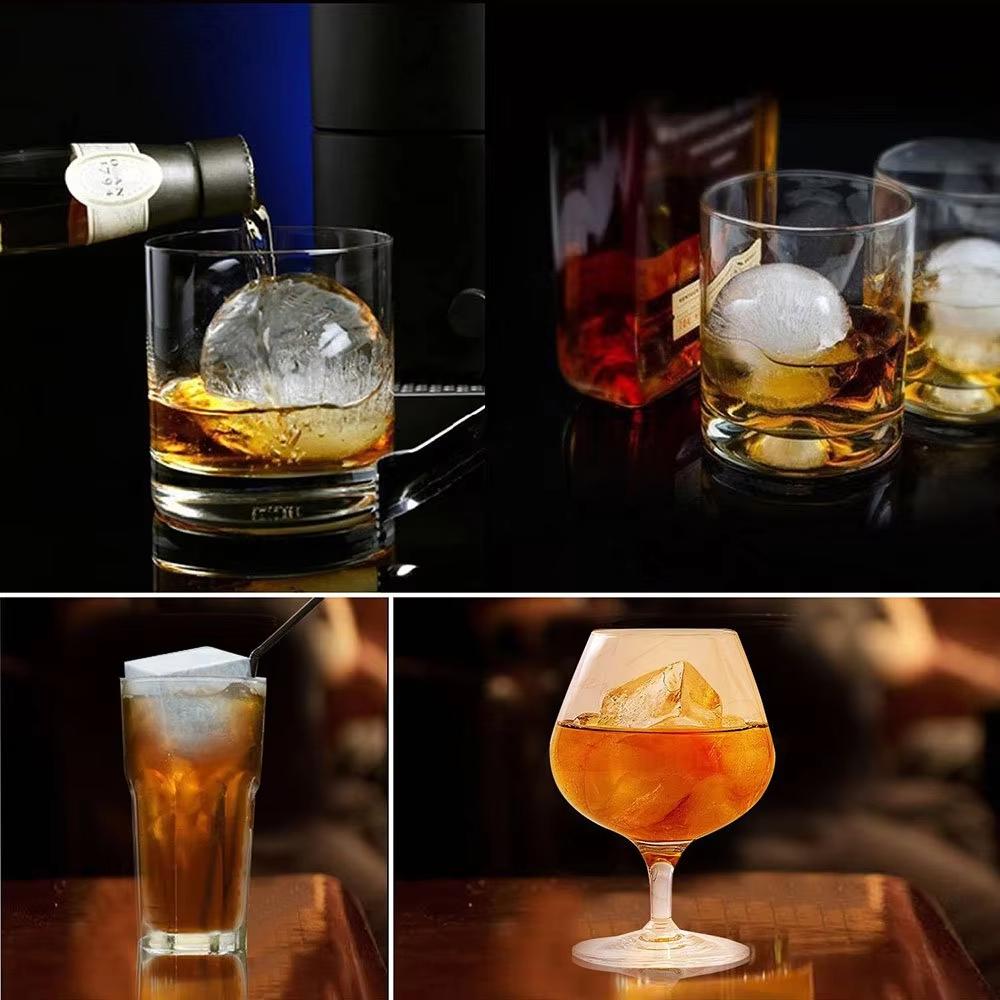6 Grid Round Square Ice Cube Ball Large Ice Cube Maker for Whiskey Cocktails and Homemade Keep Drinks Chilled Ice Mold 1Pcs