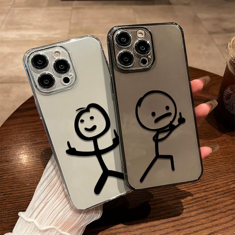 Смешной Мем Стикер Фигурка ТПУ Чехол Для Телефона Для IPhone 15 14 13 12 11 Pro Max X XR XS 8 7 Plus, Прозрачный Противоударный Защитный Чехол