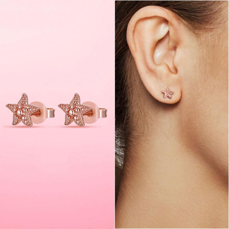 Серебряные серьги 925 пробы, серьги-гвоздики в форме сердца с морской звездой для женщин, девушек, жену, подарок, серебро 925 пробы, оригинальные модные украшения