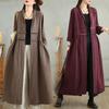 Long Sleeve Oversized Cotton Linen Vintage Casual Loose Autumn Spring Trench Coat for Women Clothes Outerwear