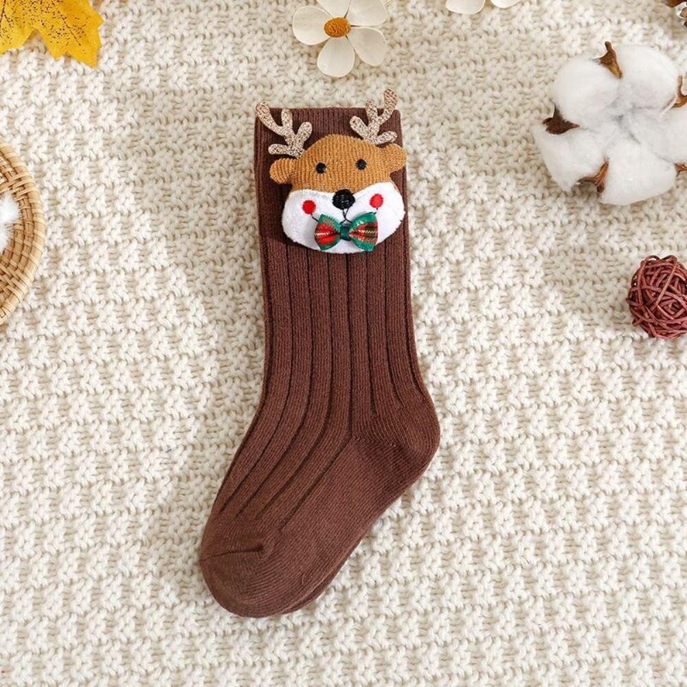 Мультяшные животные средней длины носки мягкие хлопковые носки новые рождественские детские носки